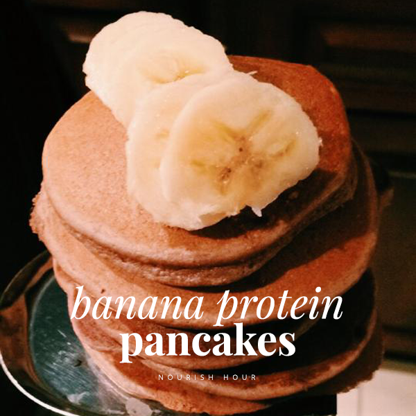 NH banana protein pancakes white
